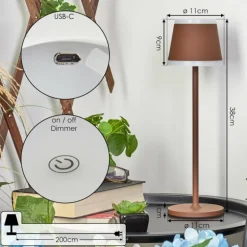 Lampe à poser Walt LED Rouille, 1 lumière