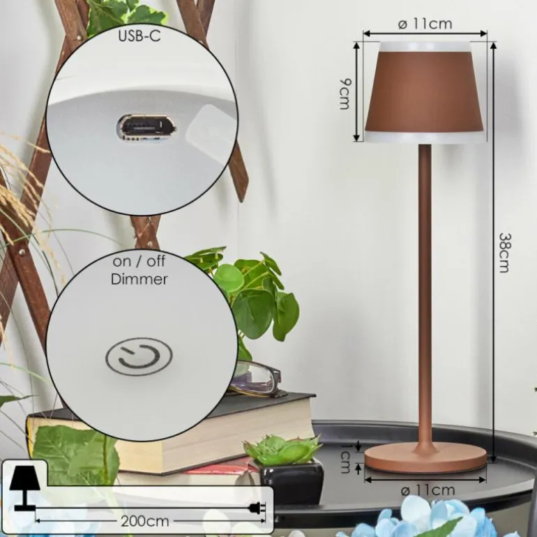 Lampe à poser Walt LED Rouille, 1 lumière
