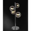 Lampe à poser WOFI VILLA Chrome, Noir, 4 lumières
