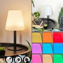 Lampe à poser Zoume Solar LED Noir, 8 lumières, Changeur de couleurs