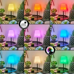 Lampe à poser Zoume Solar LED Noir, 8 lumières, Changeur de couleurs