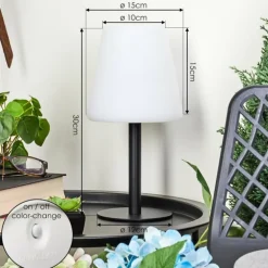 Lampe à poser Zoume Solar LED Noir, 8 lumières, Changeur de couleurs