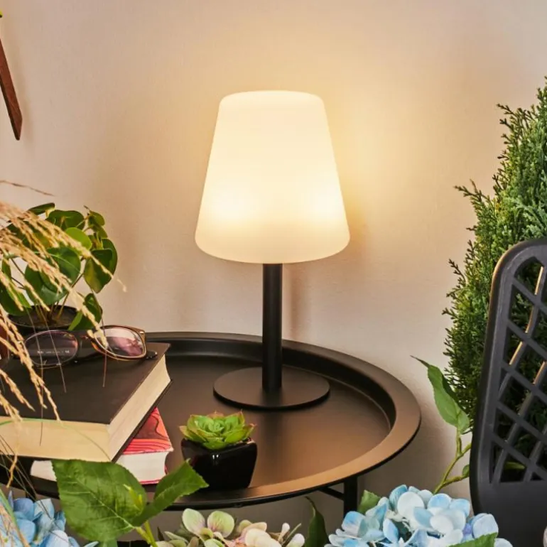 Lampe à poser Zoume Solar LED Noir, 8 lumières, Changeur de couleurs