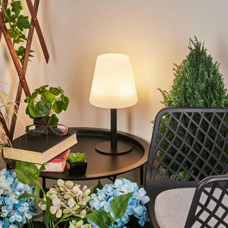 Lampe à poser Zoume Solar LED Noir, 8 lumières, Changeur de couleurs