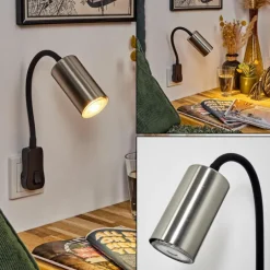 lampe à prise électrique Javel Noir, 1 lumière