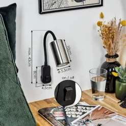lampe à prise électrique Javel Noir, 1 lumière
