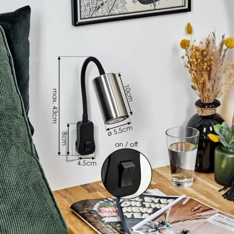 lampe à prise électrique Javel Noir, 1 lumière