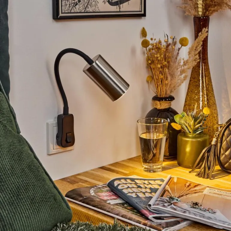 lampe à prise électrique Javel Noir, 1 lumière
