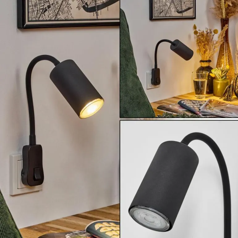 lampe à prise électrique Javel Noir, 1 lumière