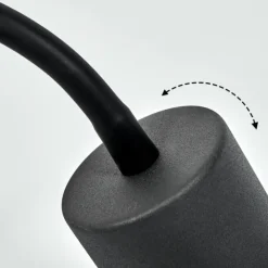 lampe à prise électrique Javel Noir, 1 lumière