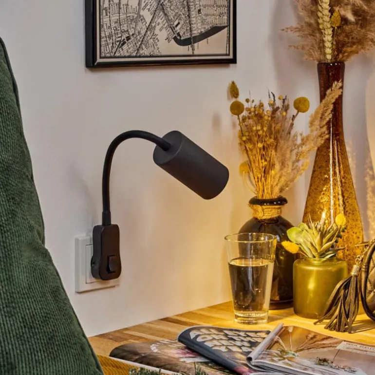 lampe à prise électrique Javel Noir, 1 lumière