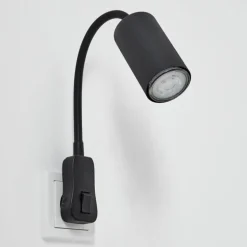 lampe à prise électrique Javel Noir, 1 lumière