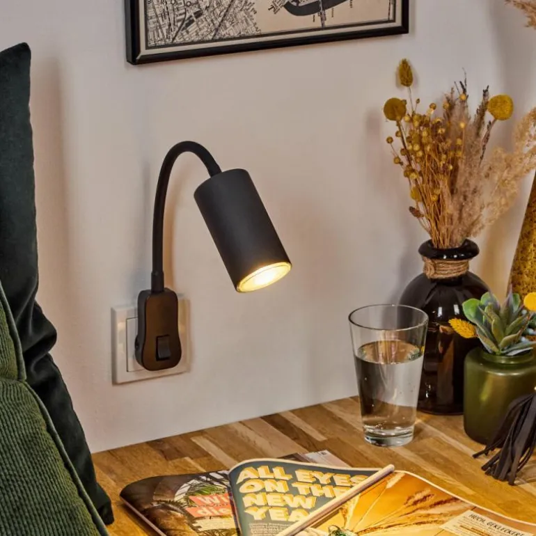 lampe à prise électrique Javel Noir, 1 lumière