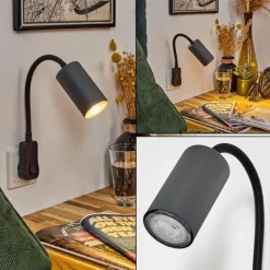 lampe à prise électrique Javel Noir, 1 lumière
