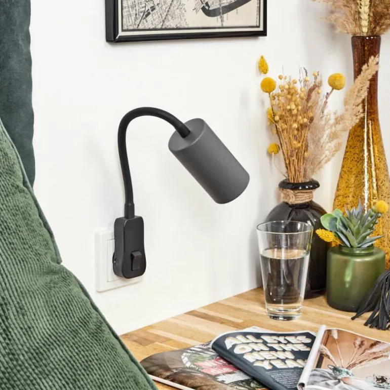 lampe à prise électrique Javel Noir, 1 lumière