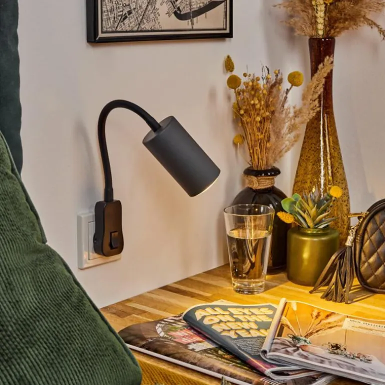 lampe à prise électrique Javel Noir, 1 lumière