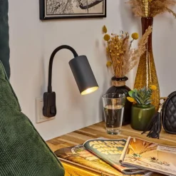 lampe à prise électrique Javel Noir, 1 lumière