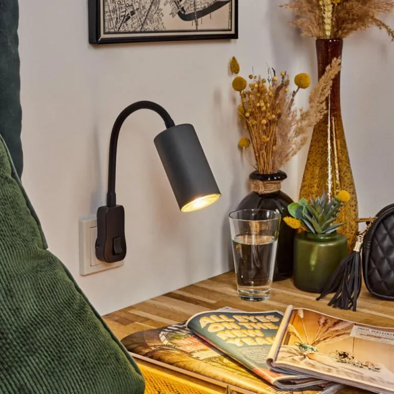 lampe à prise électrique Javel Noir, 1 lumière
