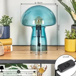 Lampe Champignon Almagre Lampe à poser Noir, 1 lumière