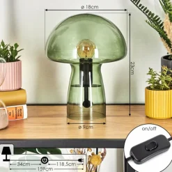 Lampe Champignon Almagre Lampe à poser Noir, 1 lumière
