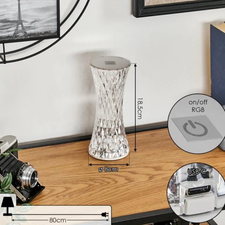 Lampe Champignon Balsa Lampe à poser LED Transparent, 1 lumière, Changeur de couleurs
