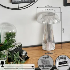 Lampe Champignon Balsa Lampe à poser LED Transparent, 1 lumière