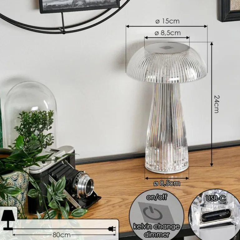 Lampe Champignon Balsa Lampe à poser LED Transparent, 1 lumière