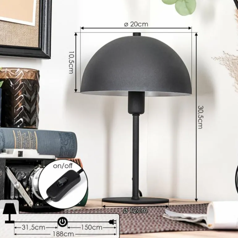Lampe Champignon Tati Lampe à poser Anthracite, 1 lumière