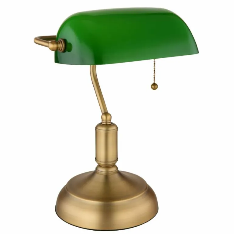 Lampe de banquier Globo ANTIQUE Vieux laiton, 1 lumière