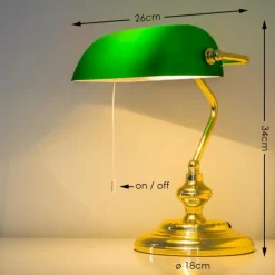 Lampe de banquier Laiton, 1 lumière