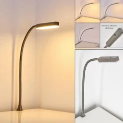 Lampe de chevet Alamo Nickel mat, 1 lumière, Détecteur de mouvement