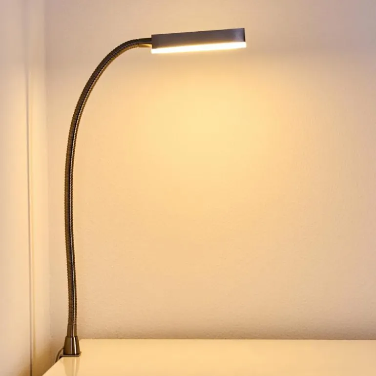 Lampe de chevet Alamo Nickel mat, 1 lumière, Détecteur de mouvement