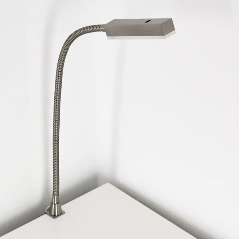Lampe de chevet Alamo Nickel mat, 1 lumière, Détecteur de mouvement