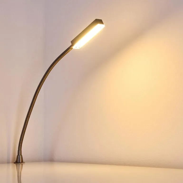 Lampe de chevet Alamo Nickel mat, 1 lumière, Détecteur de mouvement