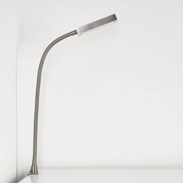 Lampe de chevet Alamo Nickel mat, 1 lumière, Détecteur de mouvement
