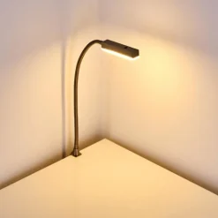 Lampe de chevet Alamo Nickel mat, 1 lumière, Détecteur de mouvement