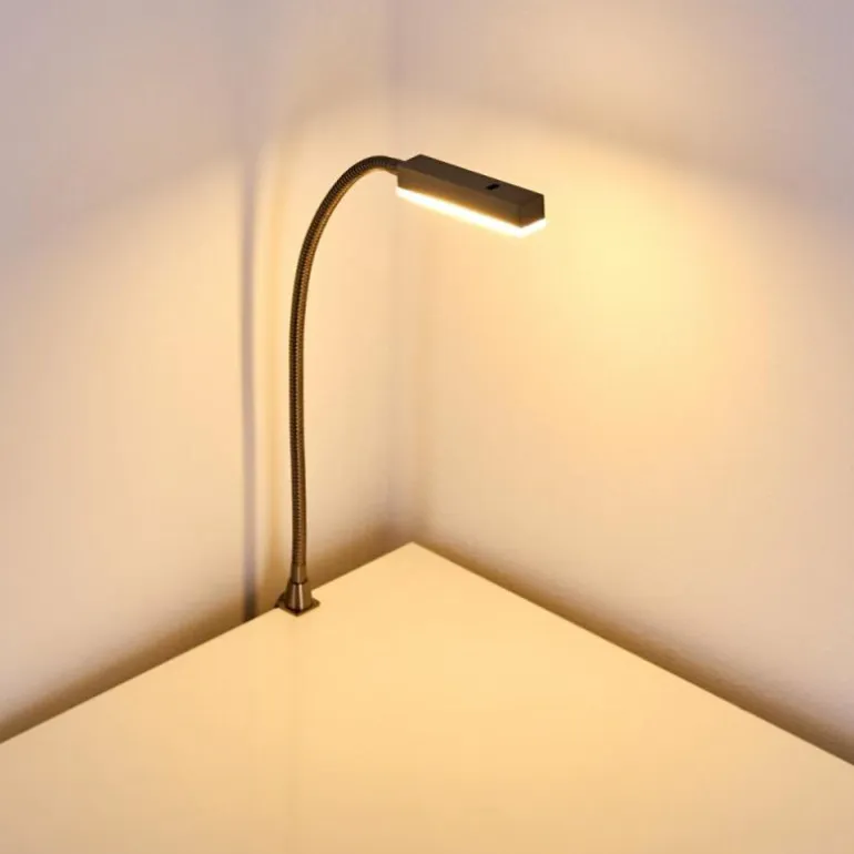 Lampe de chevet Alamo Nickel mat, 1 lumière, Détecteur de mouvement