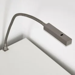 Lampe de chevet Alamo Nickel mat, 1 lumière, Détecteur de mouvement