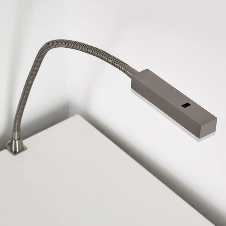 Lampe de chevet Alamo Nickel mat, 1 lumière, Détecteur de mouvement