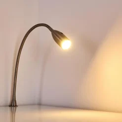 Lampe de chevet Alsea LED Nickel mat, 1 lumière, Détecteur de mouvement