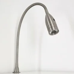 Lampe de chevet Alsea LED Nickel mat, 1 lumière, Détecteur de mouvement