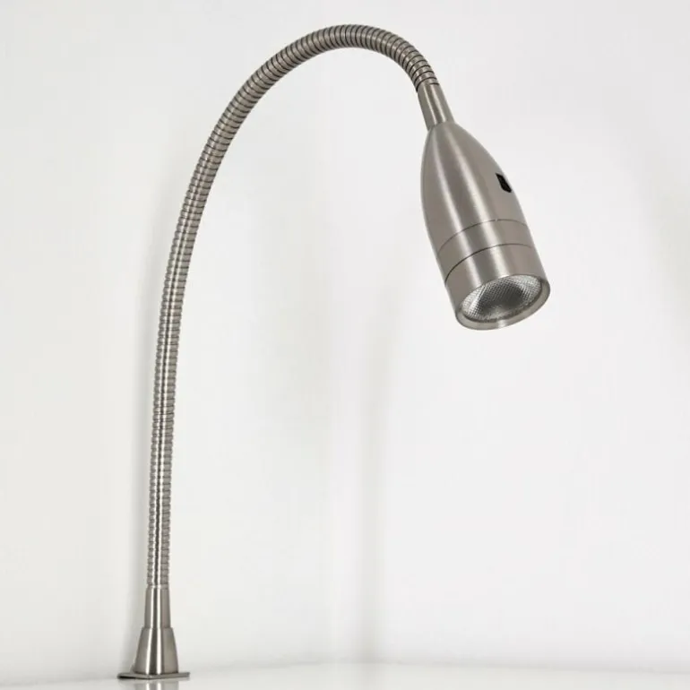 Lampe de chevet Alsea LED Nickel mat, 1 lumière, Détecteur de mouvement