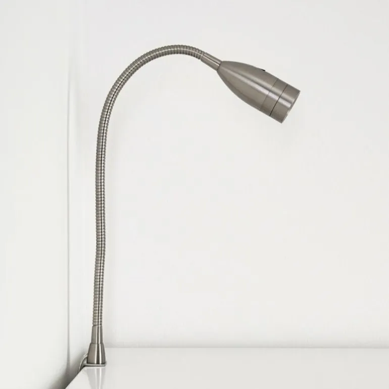 Lampe de chevet Alsea LED Nickel mat, 1 lumière, Détecteur de mouvement