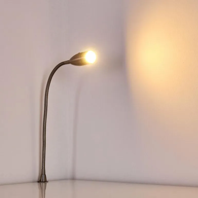 Lampe de chevet Alsea LED Nickel mat, 1 lumière, Détecteur de mouvement