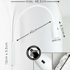 Lampe de chevet Alsea LED Blanc, 1 lumière, Détecteur de mouvement