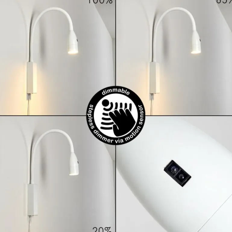 Lampe de chevet Alsea LED Blanc, 1 lumière, Détecteur de mouvement