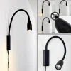Lampe de chevet Alsea LED Noir, 1 lumière, Détecteur de mouvement