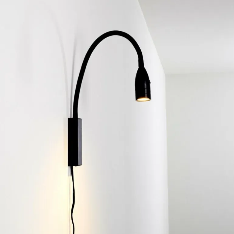 Lampe de chevet Alsea LED Noir, 1 lumière, Détecteur de mouvement