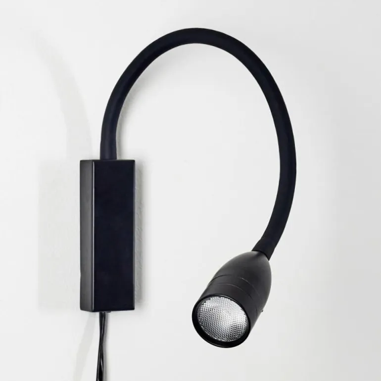 Lampe de chevet Alsea LED Noir, 1 lumière, Détecteur de mouvement