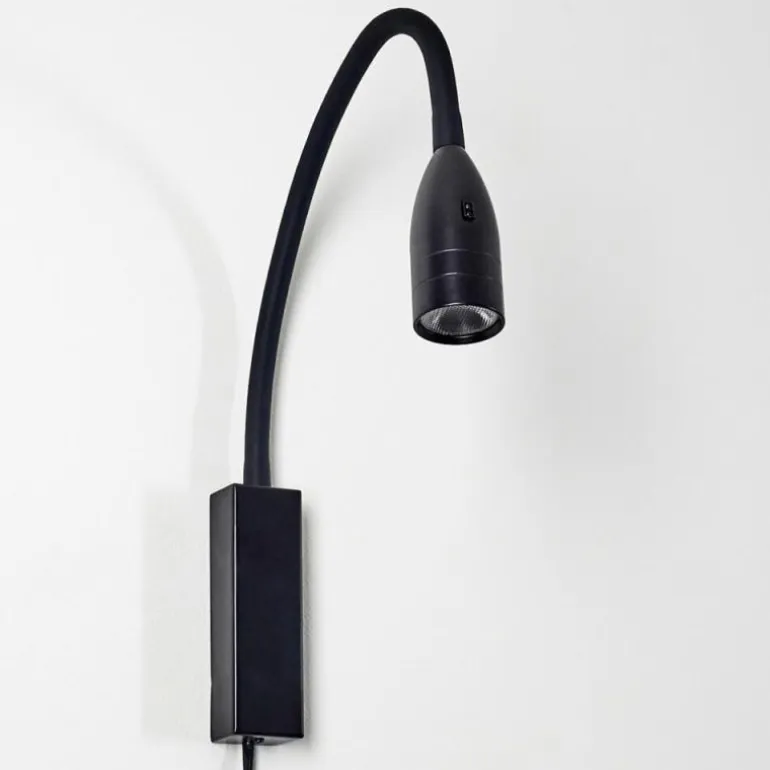 Lampe de chevet Alsea LED Noir, 1 lumière, Détecteur de mouvement